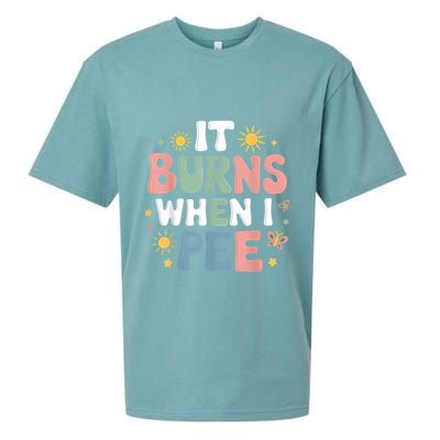 Uti It Burns When I Pee Funny Get Well Soon Gift Sueded Cloud Jersey T-Shirt