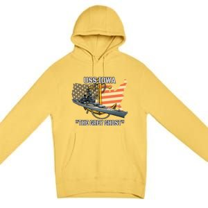 Uss Iowa Battleship Veterans Day Warship Bb61 FatherS Day Cute Gift Premium Pullover Hoodie