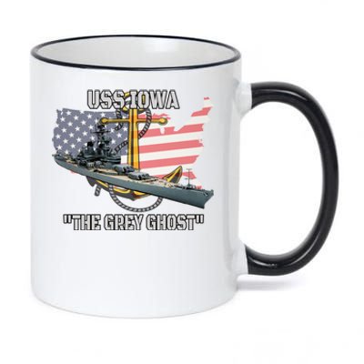 Uss Iowa Battleship Veterans Day Warship Bb61 FatherS Day Cute Gift 11oz Black Color Changing Mug