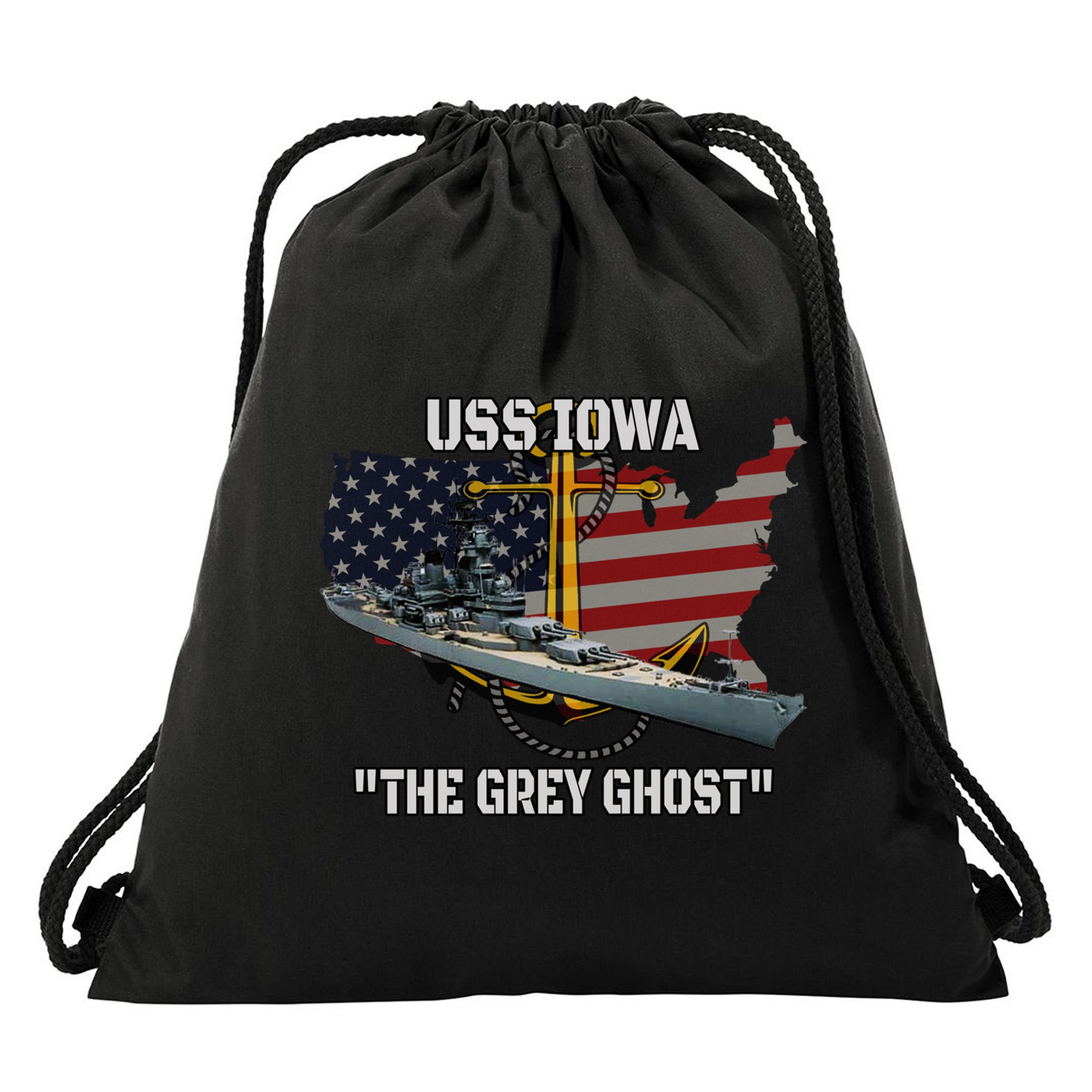 Uss Iowa Battleship Veterans Day Warship Bb61 FatherS Day Cute Gift Drawstring Bag