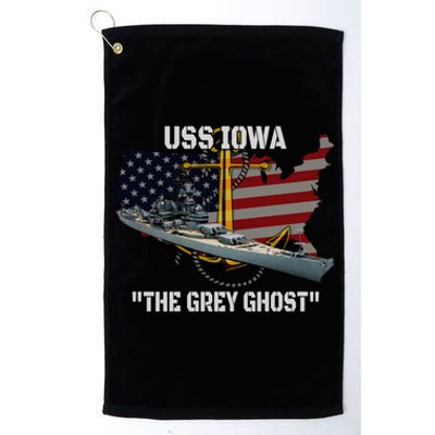 Uss Iowa Battleship Veterans Day Warship Bb61 FatherS Day Cute Gift Platinum Collection Golf Towel