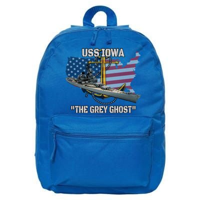 Uss Iowa Battleship Veterans Day Warship Bb61 FatherS Day Cute Gift 16 in Basic Backpack