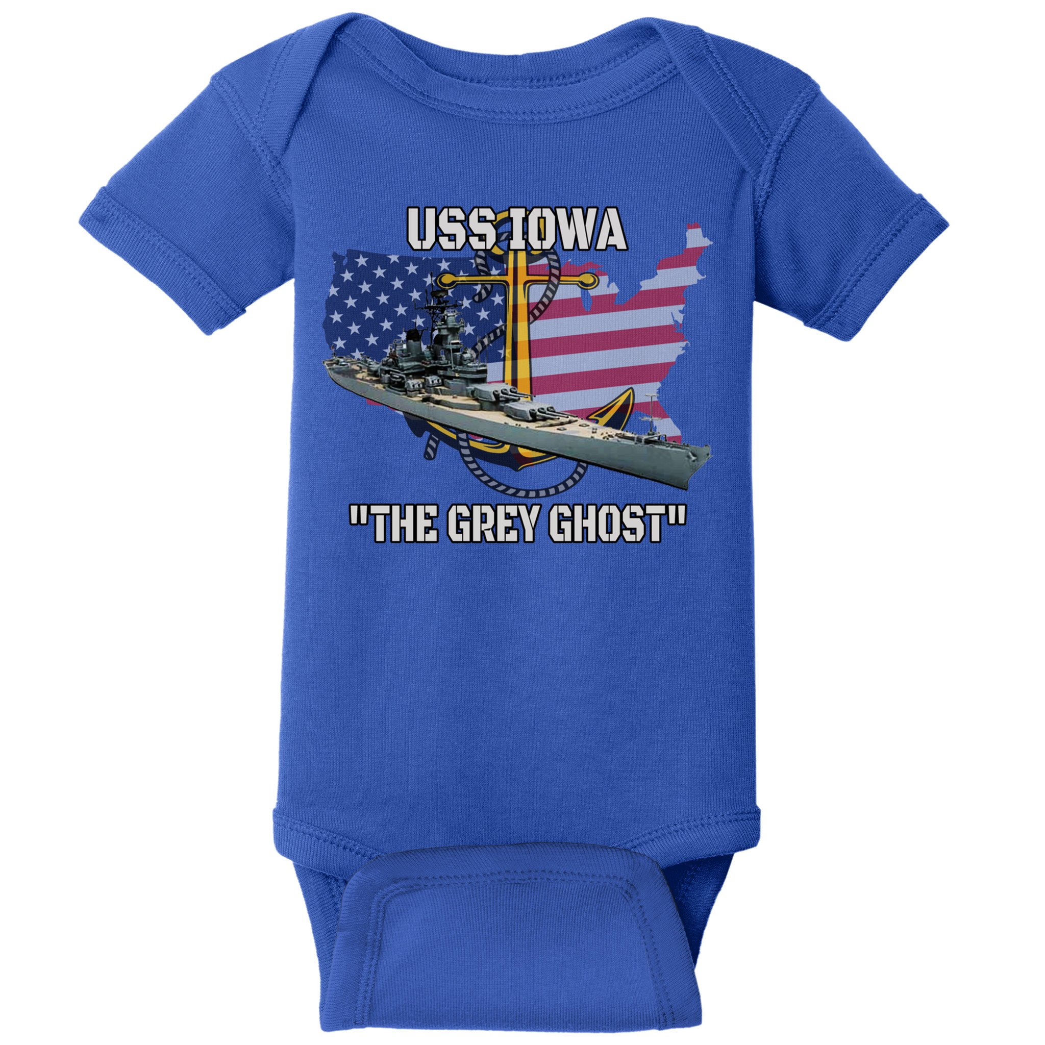 Uss Iowa Battleship Veterans Day Warship Bb61 FatherS Day Cute Gift Baby Bodysuit