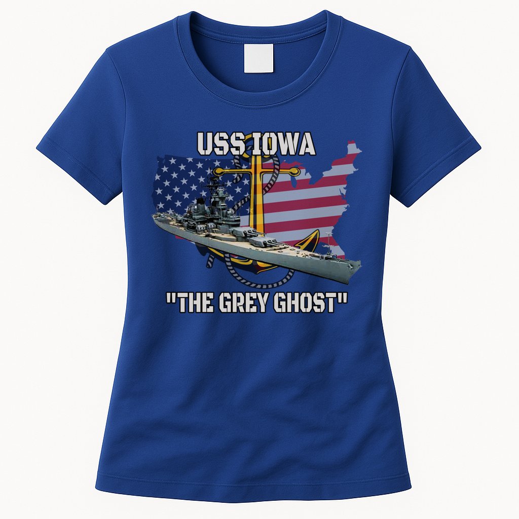 Uss Iowa Battleship Veterans Day Warship Bb61 FatherS Day Cute Gift Womens T-Shirt