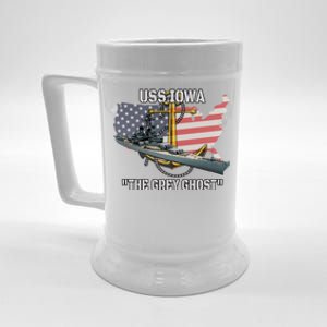 Uss Iowa Battleship Veterans Day Warship Bb61 FatherS Day Cute Gift Beer Stein