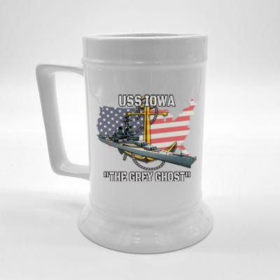 Uss Iowa Battleship Veterans Day Warship Bb61 FatherS Day Cute Gift Beer Stein