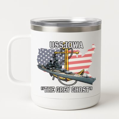 Uss Iowa Battleship Veterans Day Warship Bb61 FatherS Day Cute Gift 12 oz Stainless Steel Tumbler Cup