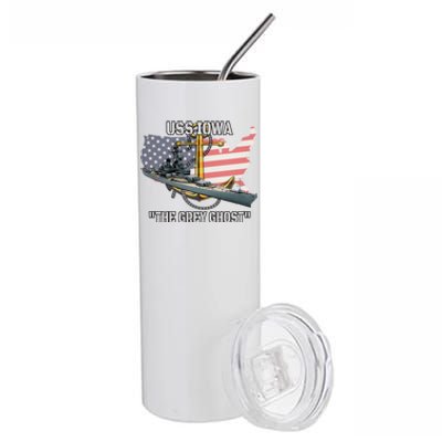 Uss Iowa Battleship Veterans Day Warship Bb61 FatherS Day Cute Gift Stainless Steel Tumbler