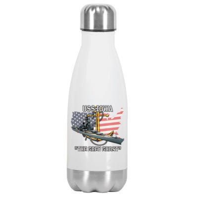 Uss Iowa Battleship Veterans Day Warship Bb61 FatherS Day Cute Gift Stainless Steel Insulated Water Bottle