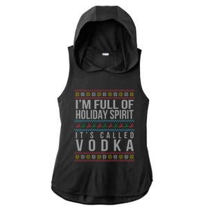 Ugly Ing Christmas Design Funny Vodka Holiday Party Gift Ladies PosiCharge Tri-Blend Wicking Draft Hoodie Tank