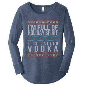 Ugly Ing Christmas Design Funny Vodka Holiday Party Gift Women's Perfect Tri Tunic Long Sleeve Shirt