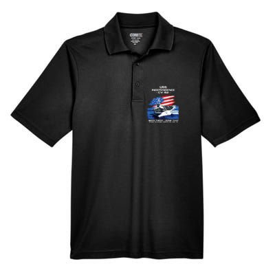 Uss Independence Cv 62 Aircraft Carrier Veteran Usa Flag Men's Origin Performance Pique Polo