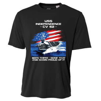 Uss Independence Cv 62 Aircraft Carrier Veteran Usa Flag Cooling Performance Crew T-Shirt