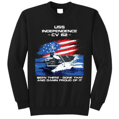 Uss Independence Cv 62 Aircraft Carrier Veteran Usa Flag Sweatshirt