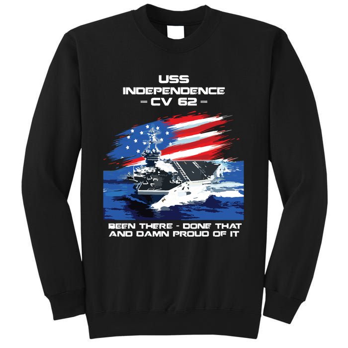 Uss Independence Cv 62 Aircraft Carrier Veteran Usa Flag Sweatshirt