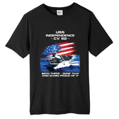 Uss Independence Cv 62 Aircraft Carrier Veteran Usa Flag Tall Fusion ChromaSoft Performance T-Shirt