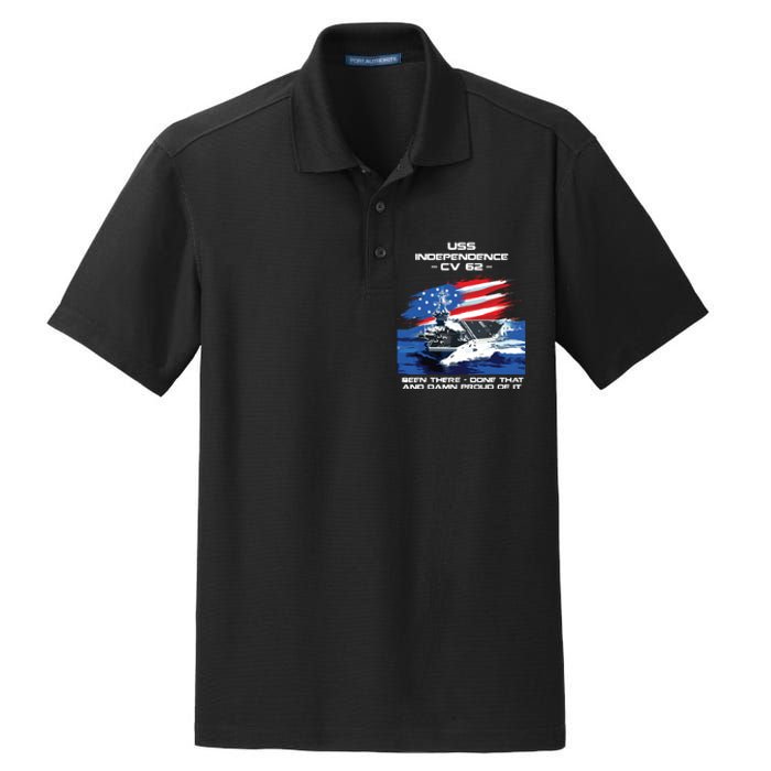 Uss Independence Cv 62 Aircraft Carrier Veteran Usa Flag Dry Zone Grid Polo