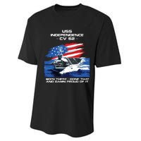 Uss Independence Cv 62 Aircraft Carrier Veteran Usa Flag Performance Sprint T-Shirt