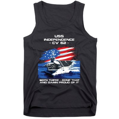 Uss Independence Cv 62 Aircraft Carrier Veteran Usa Flag Tank Top