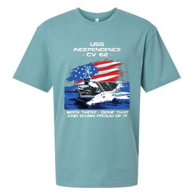 Uss Independence Cv 62 Aircraft Carrier Veteran Usa Flag Sueded Cloud Jersey T-Shirt