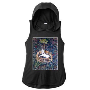 Unicorn In Captivity Medieval Renaissance Art Aesthetic Ladies PosiCharge Tri-Blend Wicking Draft Hoodie Tank