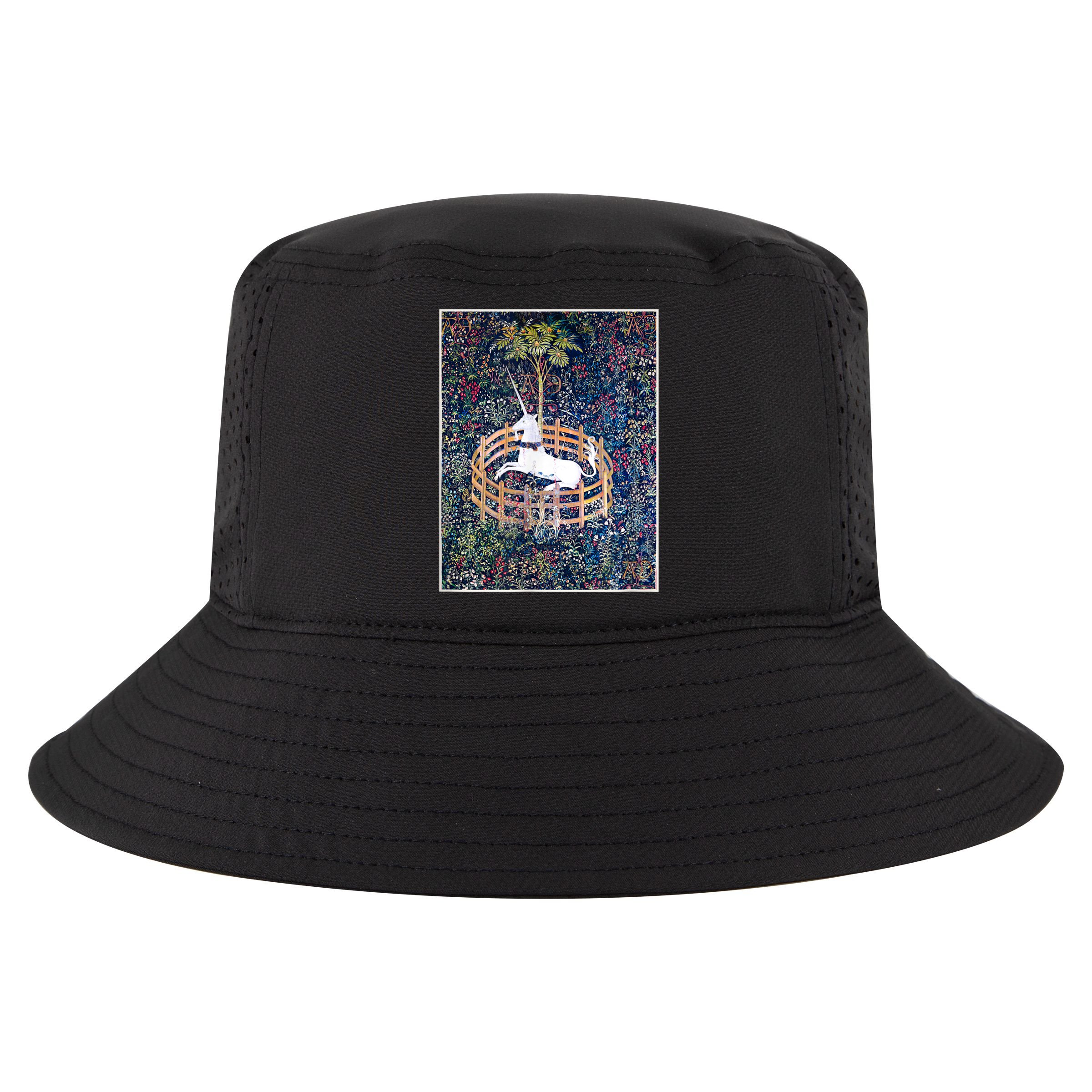 Unicorn In Captivity Medieval Renaissance Art Aesthetic Cool Comfort Performance Bucket Hat