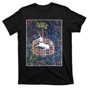 Unicorn In Captivity Medieval Renaissance Art Aesthetic T-Shirt