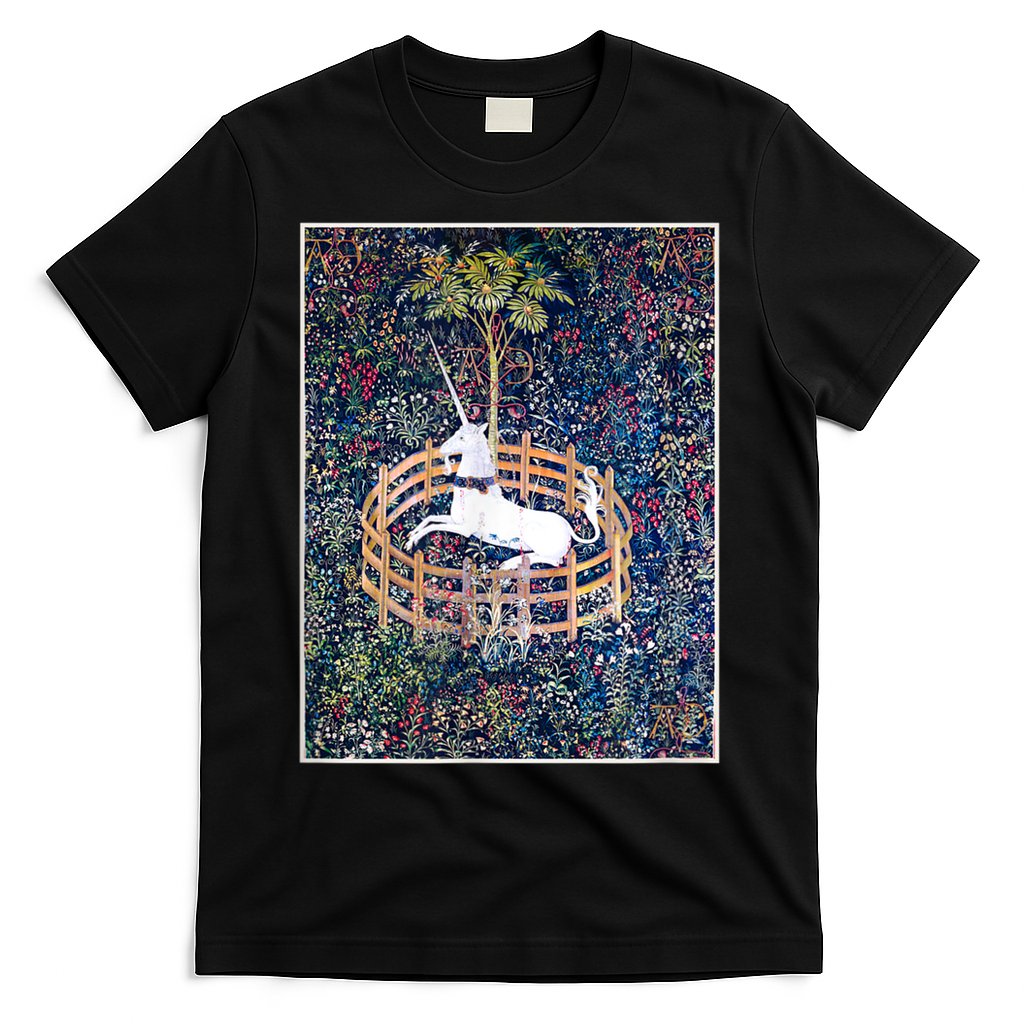 Unicorn In Captivity Medieval Renaissance Art Aesthetic T-Shirt