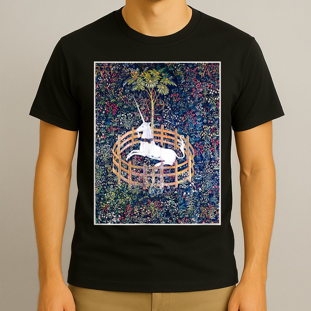 Unicorn In Captivity Medieval Renaissance Art Aesthetic T-Shirt