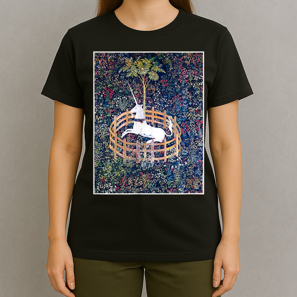 Unicorn In Captivity Medieval Renaissance Art Aesthetic T-Shirt