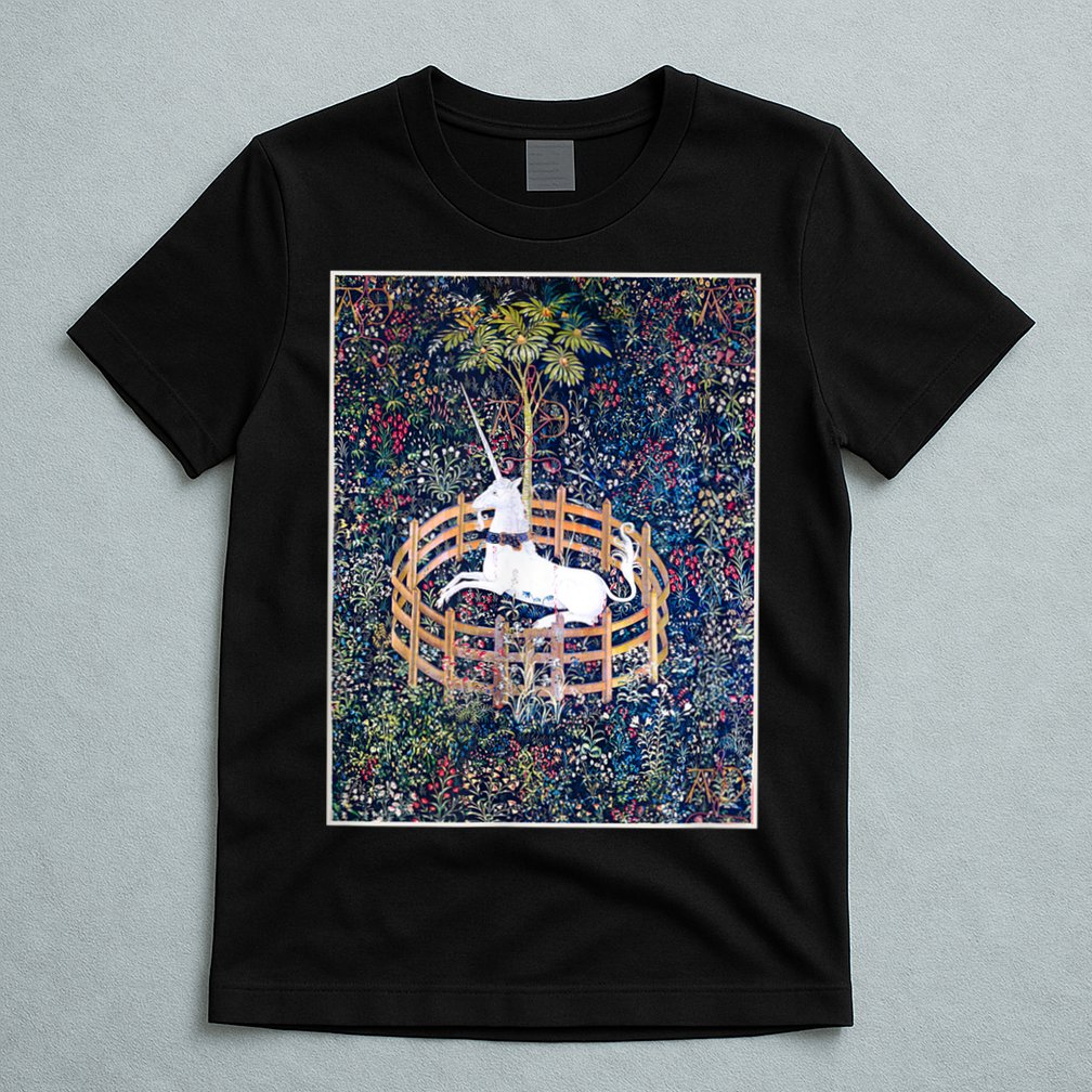 Unicorn In Captivity Medieval Renaissance Art Aesthetic T-Shirt