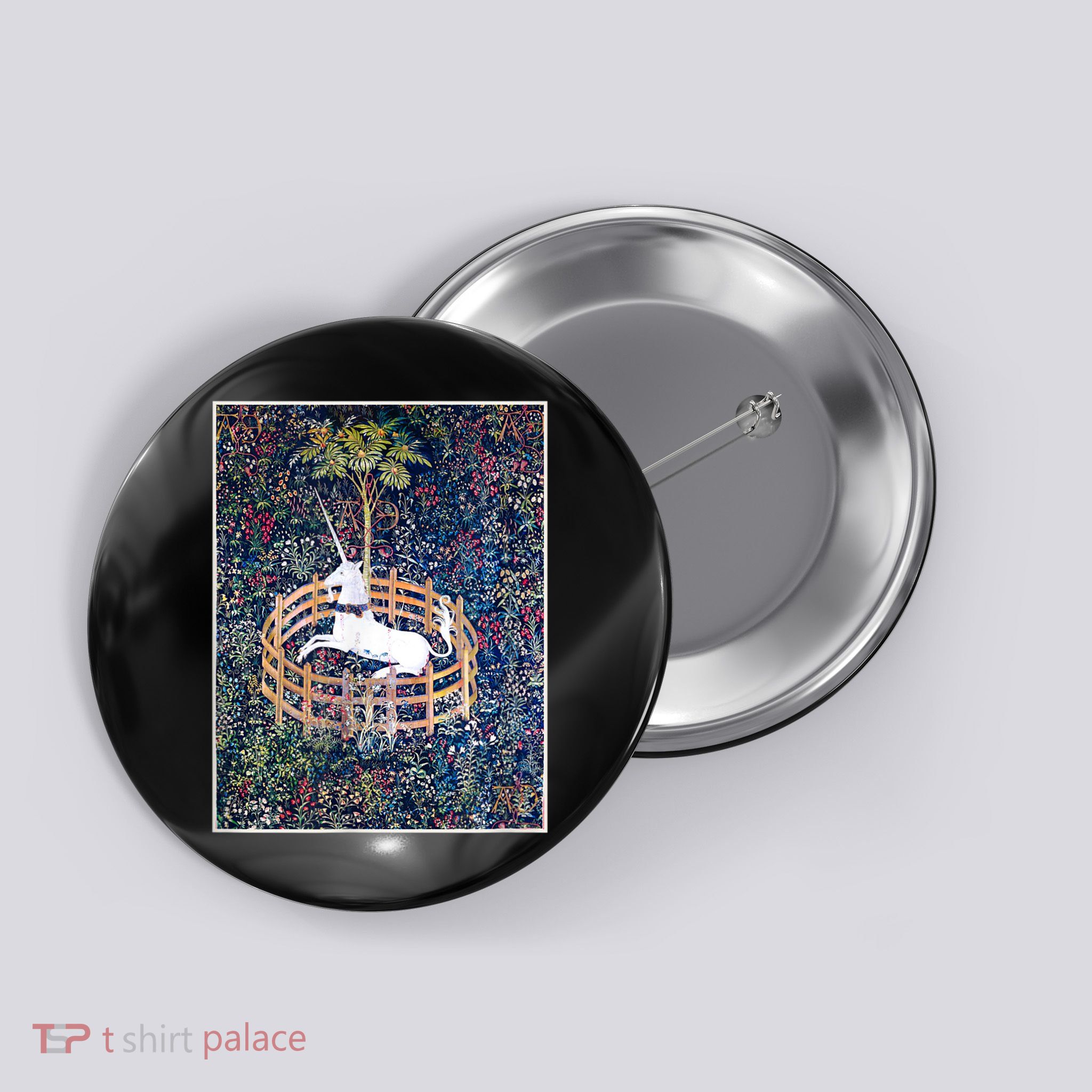 Unicorn In Captivity Medieval Renaissance Art Aesthetic Button