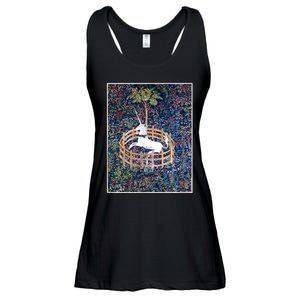 Unicorn In Captivity Medieval Renaissance Art Aesthetic Ladies Essential Flowy Tank