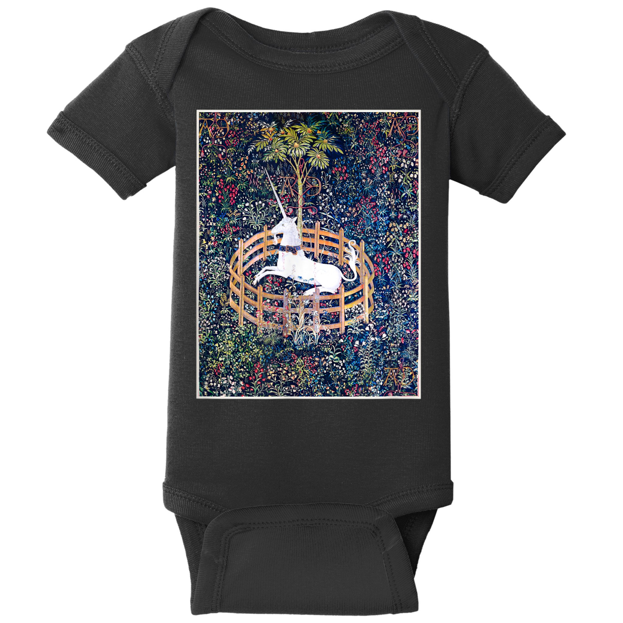 Unicorn In Captivity Medieval Renaissance Art Aesthetic Baby Bodysuit