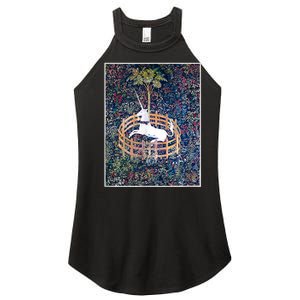 Unicorn In Captivity Medieval Renaissance Art Aesthetic Women's Perfect Tri Rocker Tank