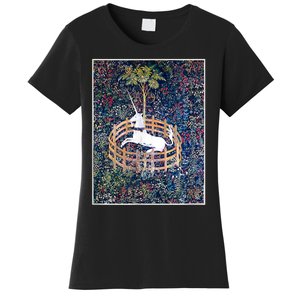 Unicorn In Captivity Medieval Renaissance Art Aesthetic Women's T-Shirt