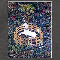Unicorn In Captivity Medieval Renaissance Art Aesthetic Vector Backpack