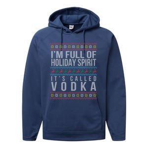 Ugly Ing Christmas Design Funny Vodka Holiday Party Great Gift Performance Fleece Hoodie