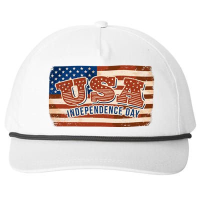 USA Independence Day Vintage Flag Snapback Five-Panel Rope Hat