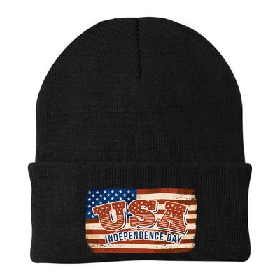 USA Independence Day Vintage Flag Beanie