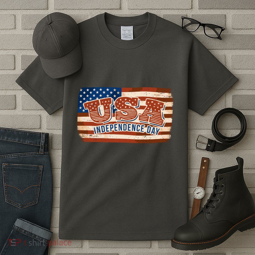 USA Independence Day Vintage Flag Tall T-Shirt