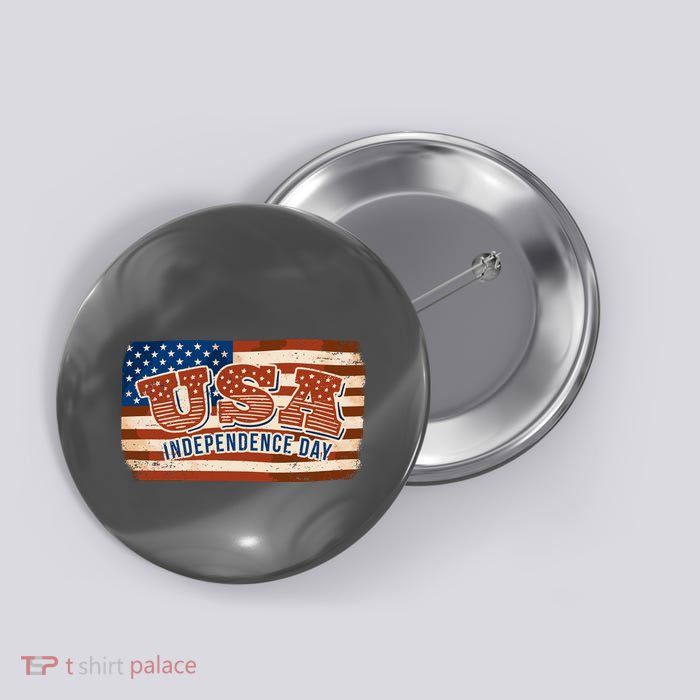 USA Independence Day Vintage Flag Button