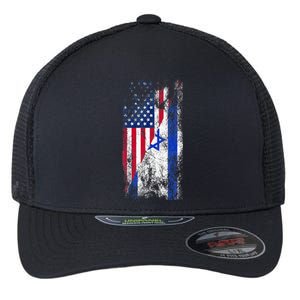 Usa Israel Flags United States Of America Israeli Flexfit Unipanel Trucker Cap