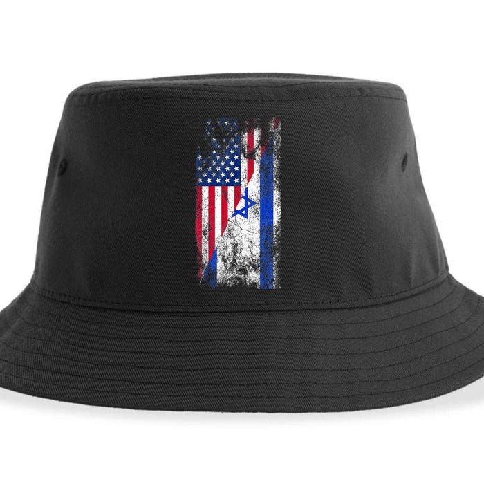 Usa Israel Flags United States Of America Israeli Sustainable Bucket Hat