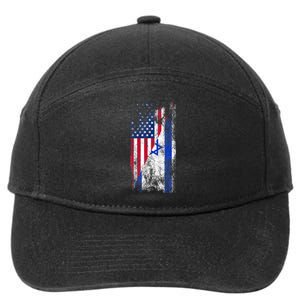 Usa Israel Flags United States Of America Israeli 7-Panel Snapback Hat