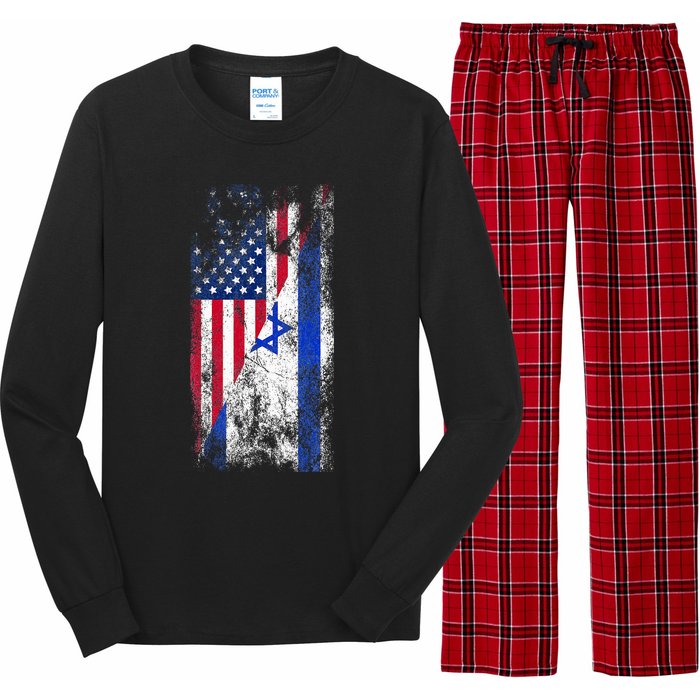 Usa Israel Flags United States Of America Israeli Long Sleeve Pajama Set