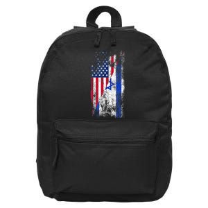 Usa Israel Flags United States Of America Israeli 16 in Basic Backpack