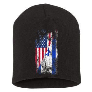 Usa Israel Flags United States Of America Israeli Short Acrylic Beanie