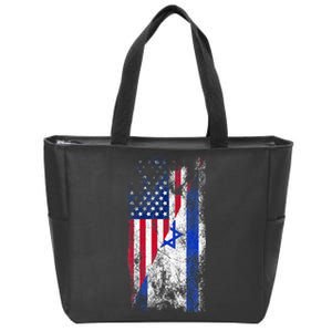 Usa Israel Flags United States Of America Israeli Zip Tote Bag