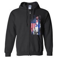 Usa Israel Flags United States Of America Israeli Full Zip Hoodie